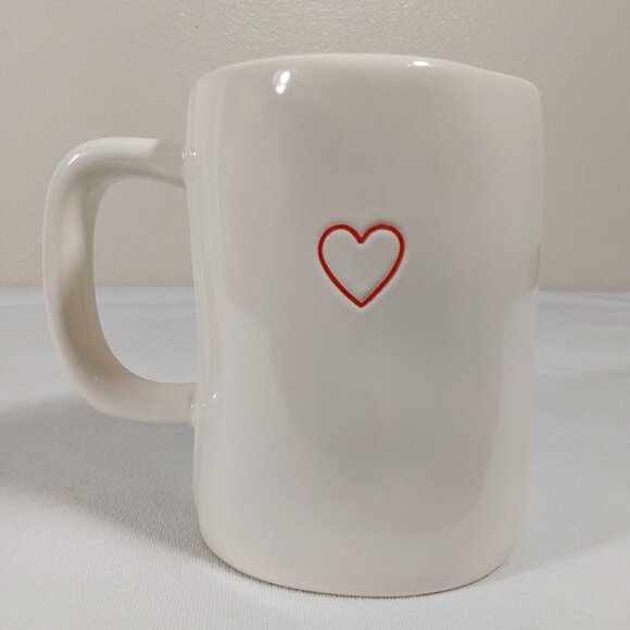 Rae Dunn Valentine's Day Two Hearts Large White Mug Red Interior - Perfect Cond - Picture 4 of 7